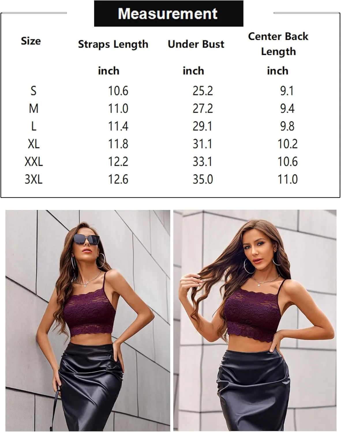 Avidlove Lace Bralette for Women High Neck Camisoles Racerback Double-Layered Crop Top