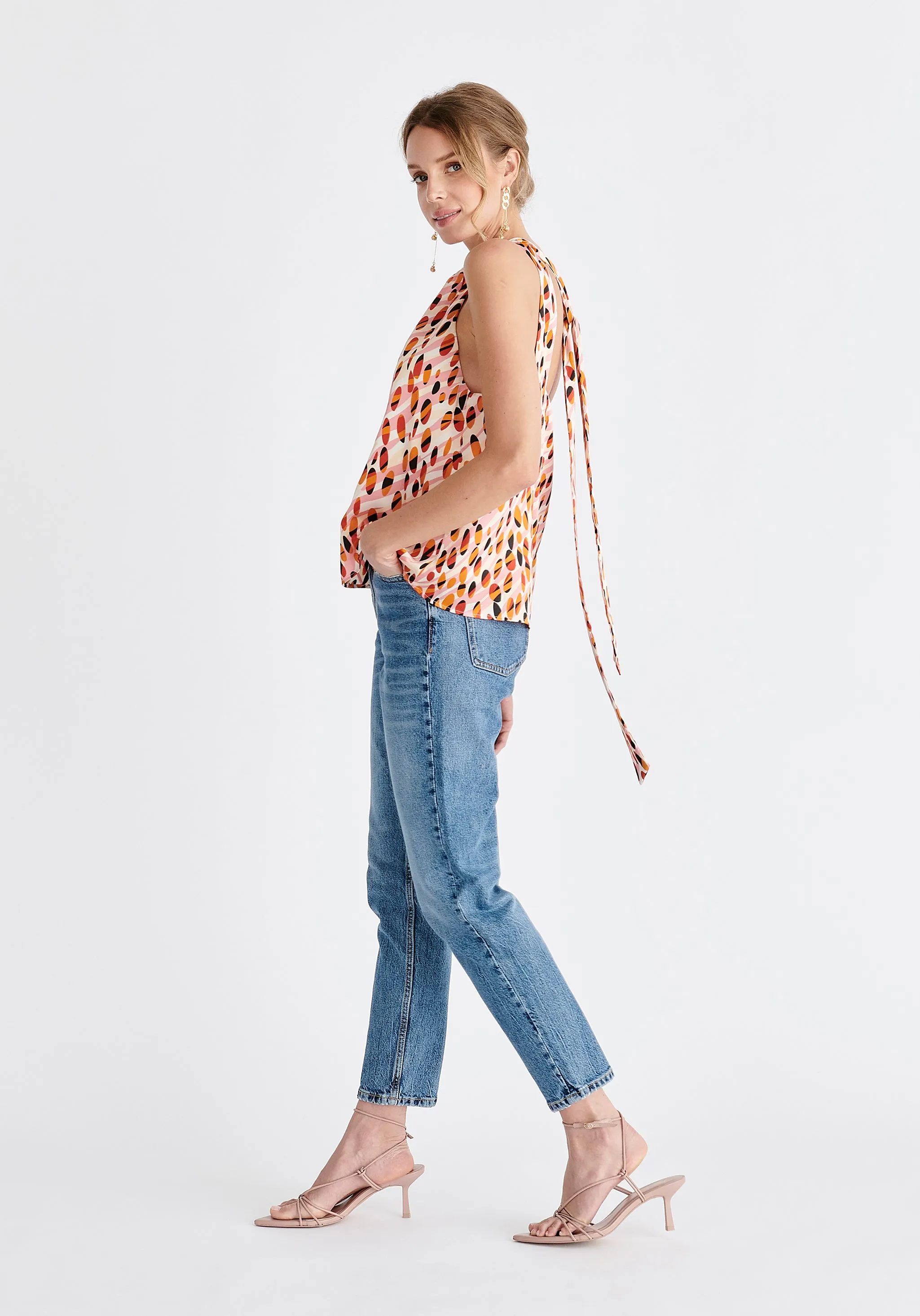 Belted Halterneck Blouse