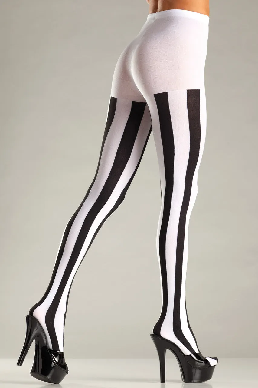 BW678B Vertical Striped Pantyhose