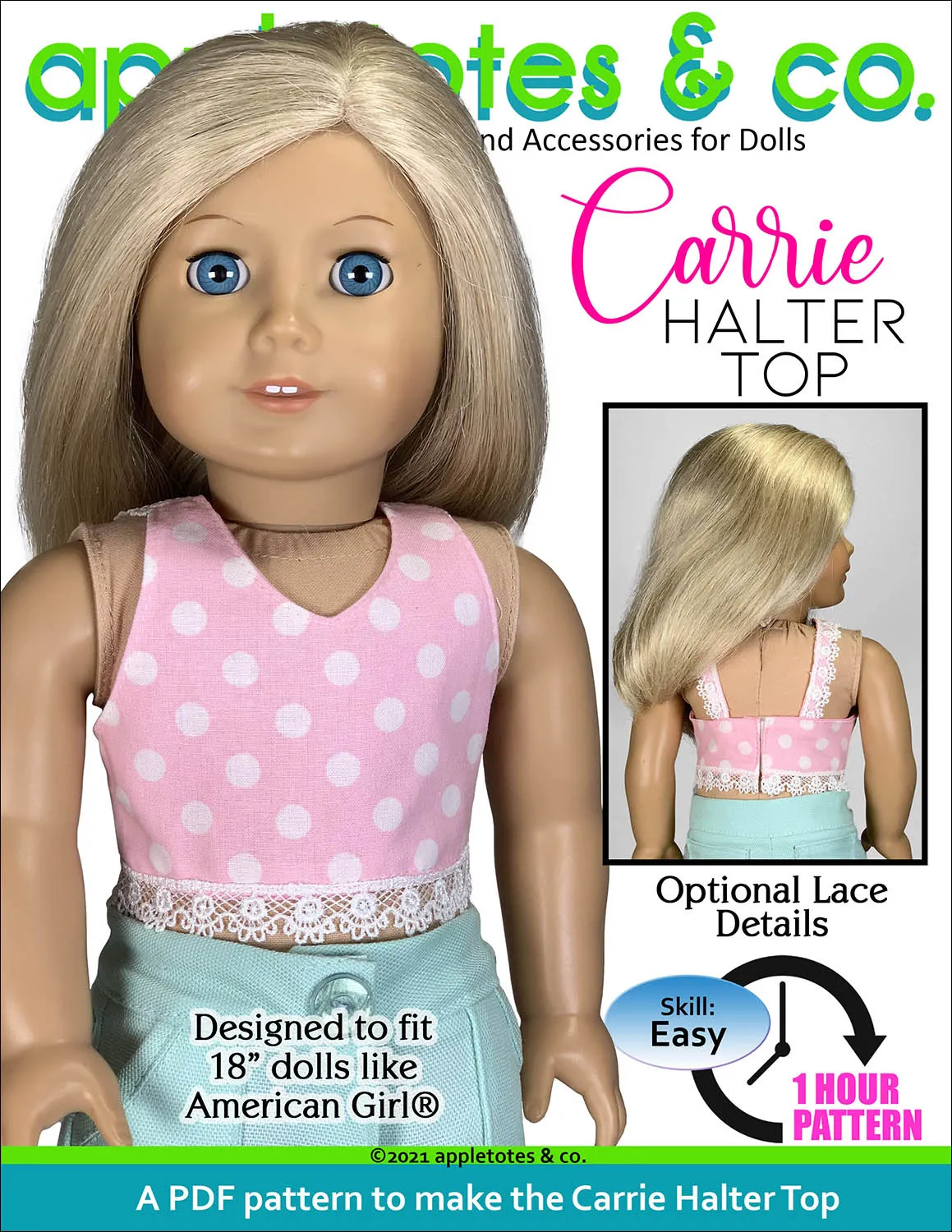 Carrie Halter Top 18 Inch Doll Sewing Pattern