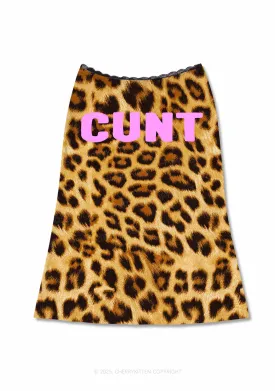 Cxxt Leopard Y2K Print Midi Skirt Cherrykitten