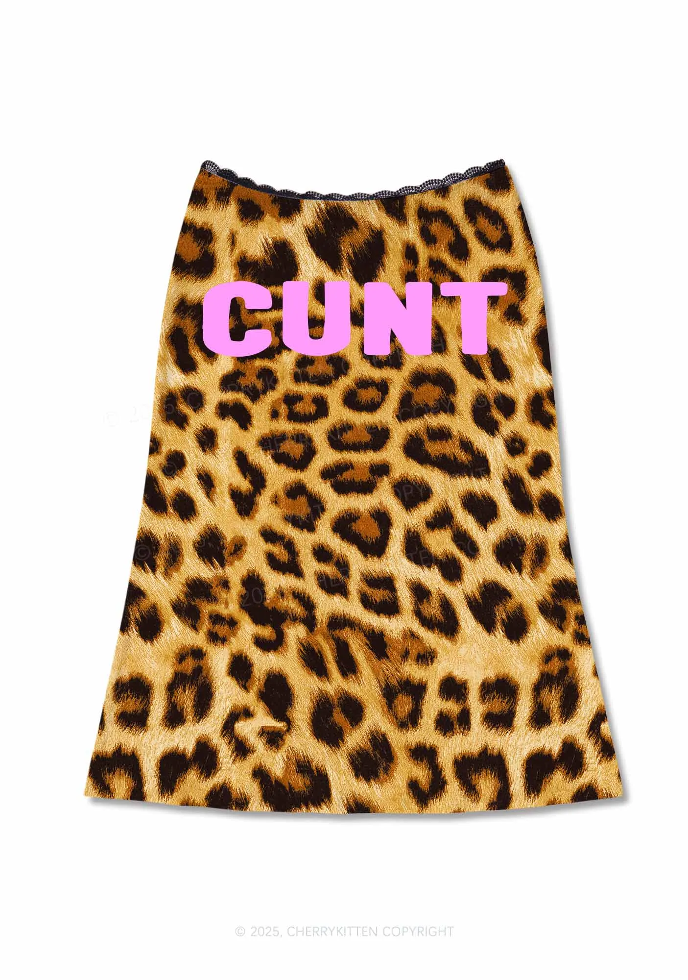 Cxxt Leopard Y2K Print Midi Skirt Cherrykitten