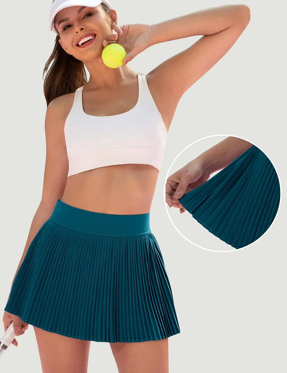 Desol Pleated Tennis Skirt for Women with Pocket Shorts High Waisted Women's Tennis Skort Athletic Golf Skirts for Casual