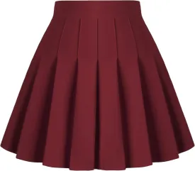 Dressever Women's Pleated Skirts Mini Skater Basic Skirt High Waist Tennis Skirt School Uniform Cheerleader Skirts