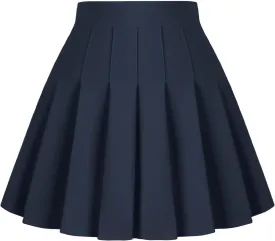 Dressever Women's Pleated Skirts Mini Skater Basic Skirt High Waist Tennis Skirt School Uniform Cheerleader Skirts