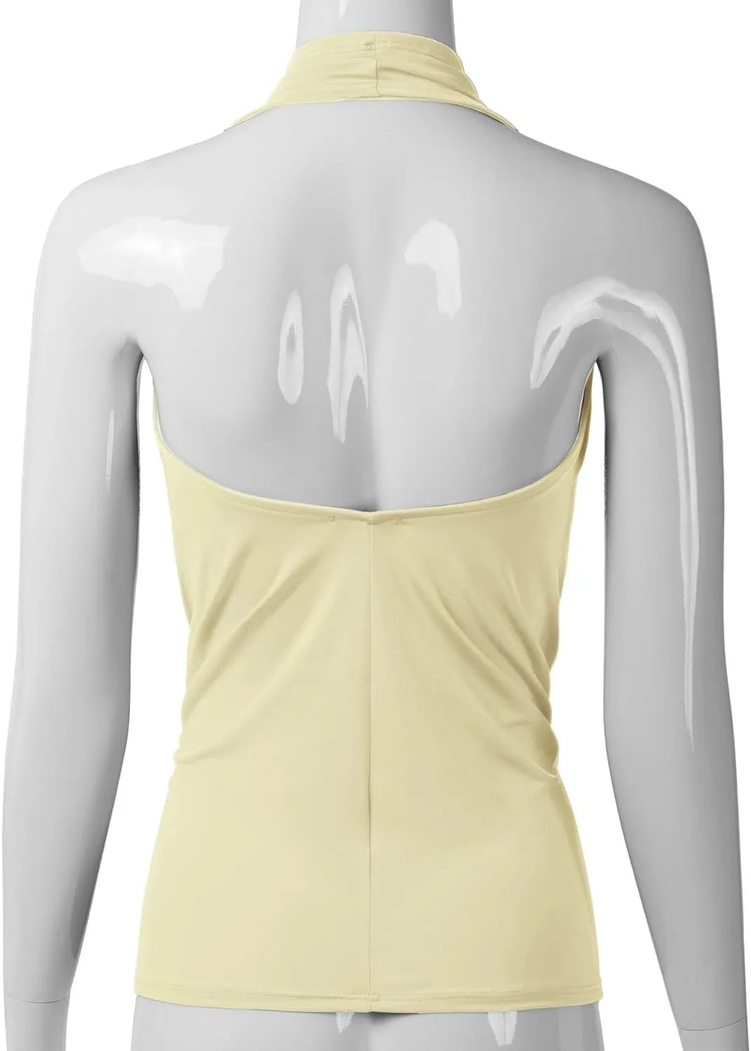 EIMIN Women's Casual Halter Neck Draped Front Sexy Open Back Tank Top (S-3XL)