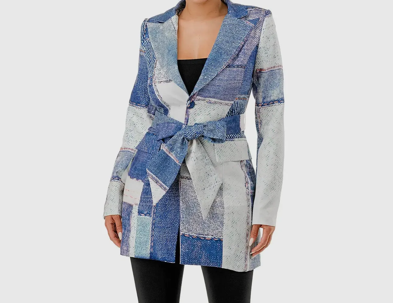 Love Denim Patch Blazer