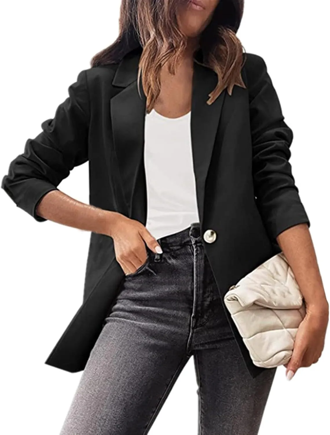 Oversized Blazers for Women Business Casual Comfy Open Front Cardigan Blazer Work Lightweight Suit Jacket Fall Blazer