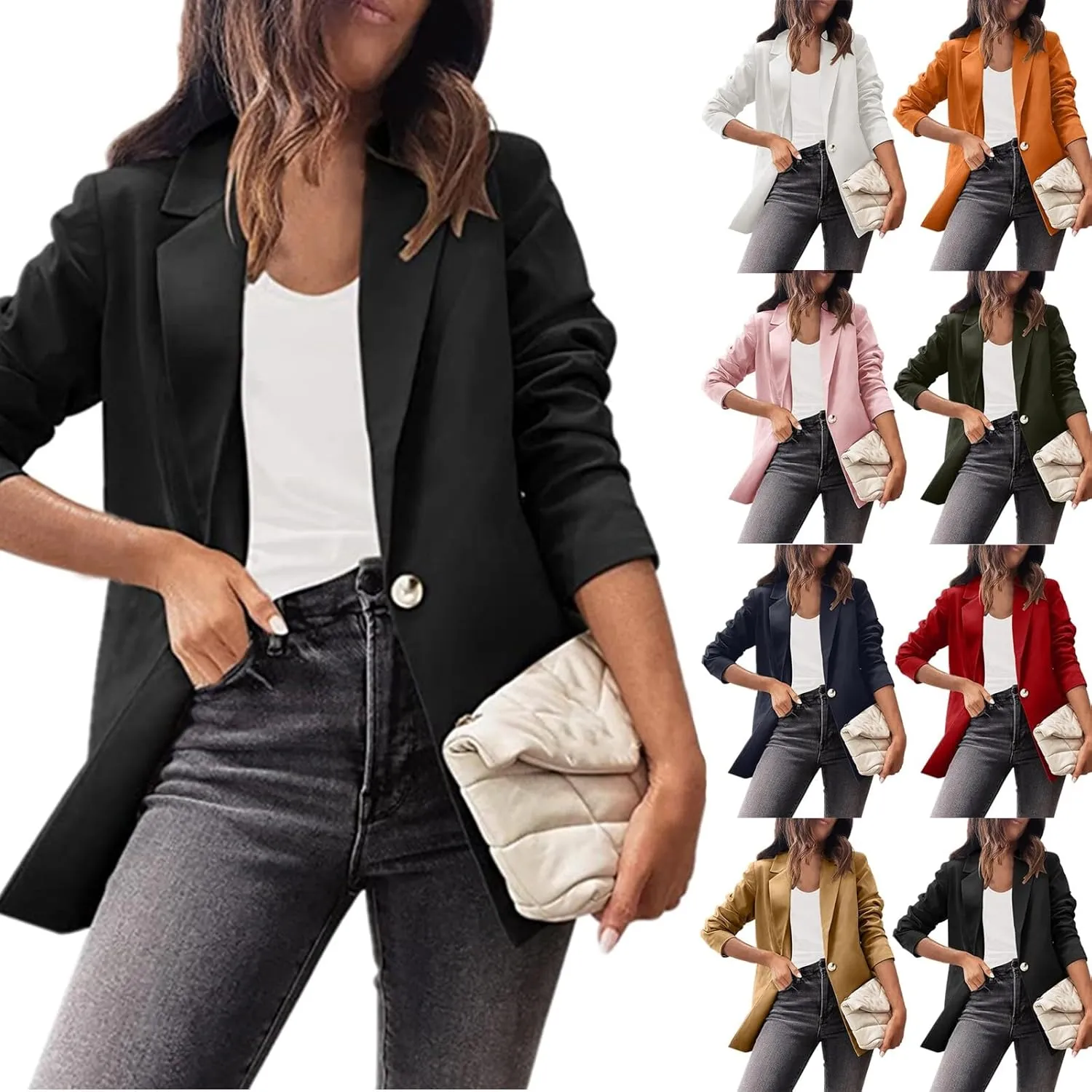 Oversized Blazers for Women Business Casual Comfy Open Front Cardigan Blazer Work Lightweight Suit Jacket Fall Blazer