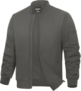 Pioneer Camp Mens Bomber Jacket Lightweight Casual Spring Fall Windbreaker Stylish Varsity Flight Zip Up Coat with Pocket