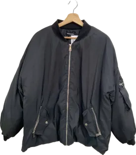 PrettyLittleThing Black Bomber Jacket UK M
