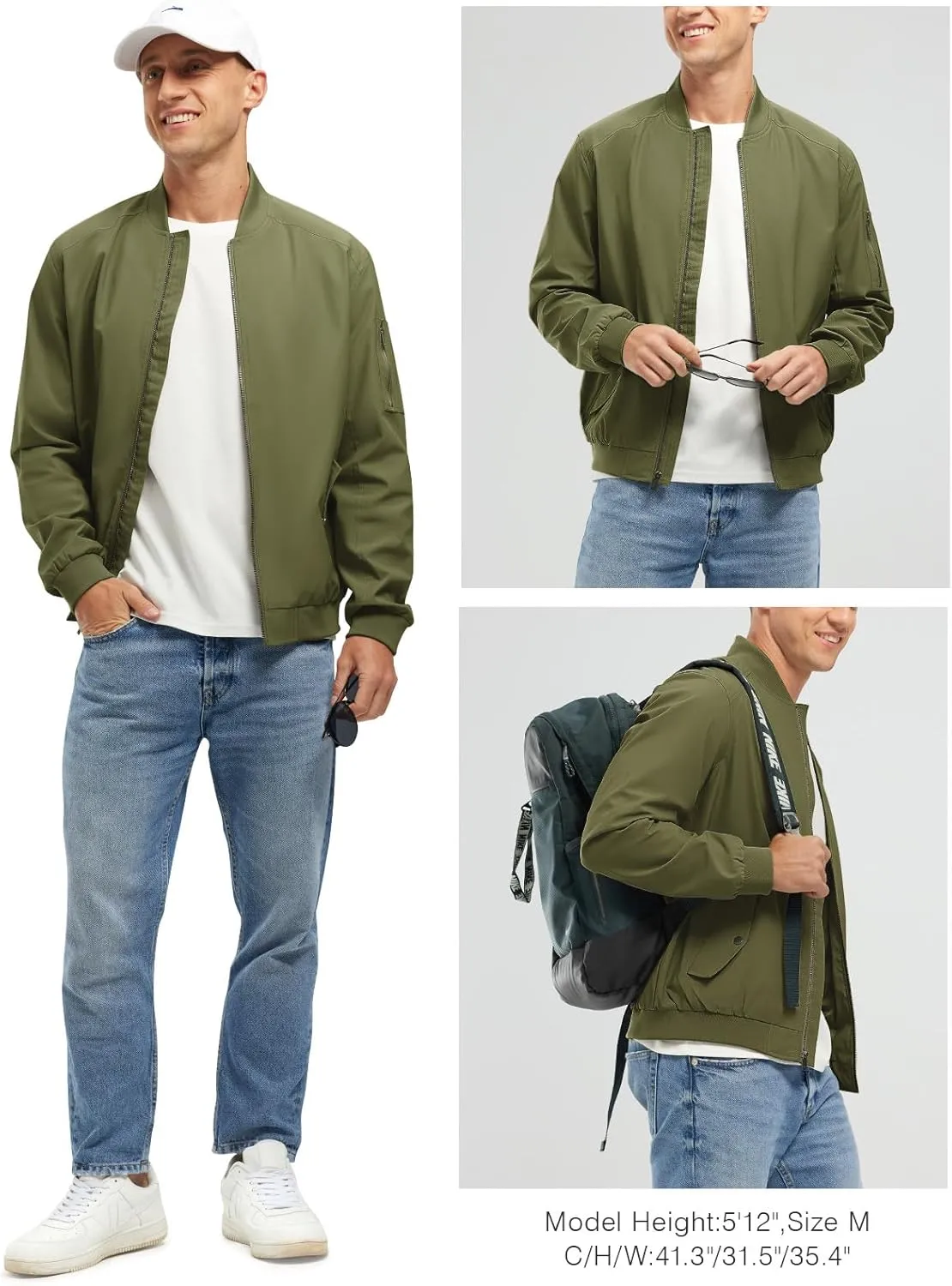 Rdruko Men's Lightweight Bomber Jacket Causal Fashion Stylish Windbreaker Light Jacket
