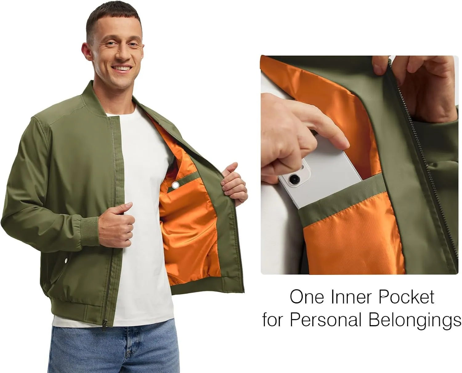 Rdruko Men's Lightweight Bomber Jacket Causal Fashion Stylish Windbreaker Light Jacket