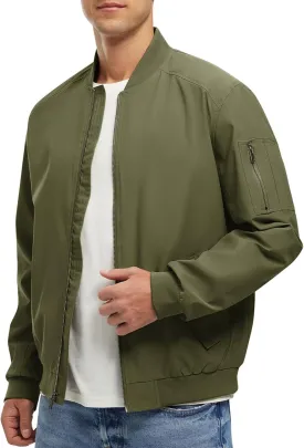 Rdruko Men's Lightweight Bomber Jacket Causal Fashion Stylish Windbreaker Light Jacket