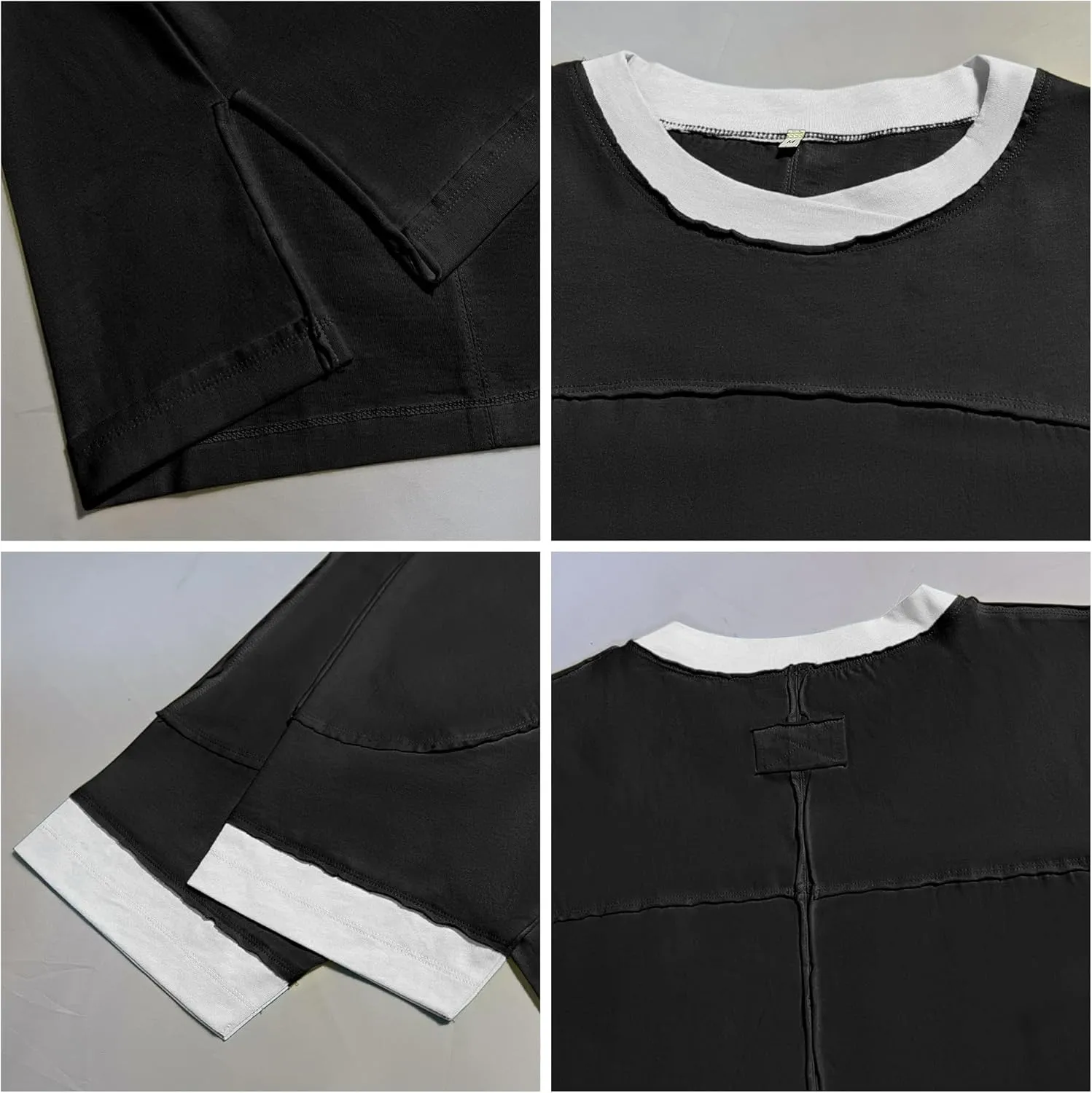 Songling Womens 3/4 Length Sleeve Casual Loose Fit Summer Tee Shirt Basics Cotton t Shirts Trendy Tops