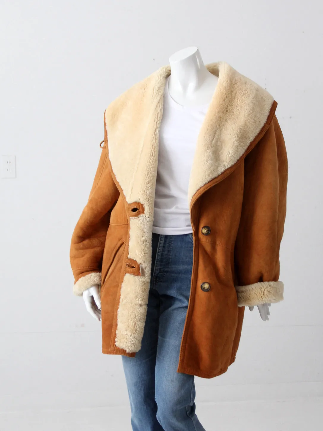 vintage shearling sheepskin coat