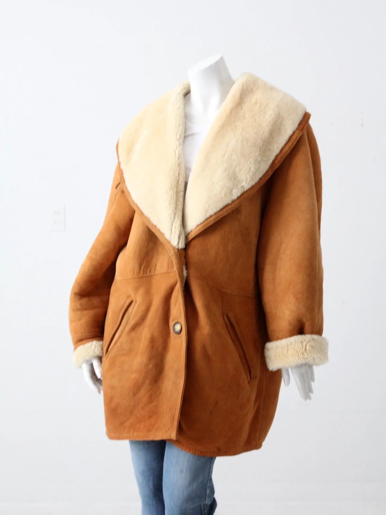vintage shearling sheepskin coat